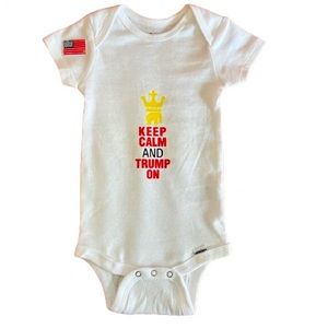 MAGA Baby onesie 6 to 9 months. Trademark logo authentic, custom orders as well